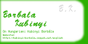 borbala kubinyi business card