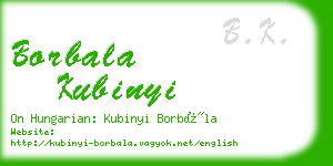 borbala kubinyi business card